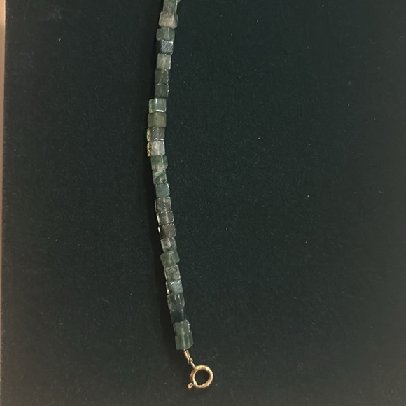 Elegant Green Beaded Bracelet with Gold Accents Handmade in USA - Picture 5 of 5